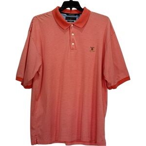 Tommy Hilfiger Golf Polo Shirt Red Striped 100% Mercerized Cotton Men’s Size XXL